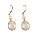 Fresh Water Pearl Gold Tone Dangle Earrings