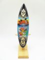 21cm/8" Turtle carved, Painted Wood Surfboard w/ Stand