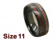 (Size 11) 8mm Koa Wood Black Tungsten Ring